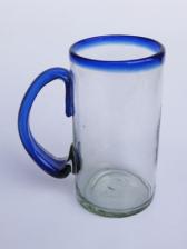  / Cobalt Blue Rim 30 oz Large Beer Mugs 